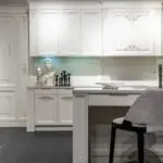 White painted modern kitchen cabinets